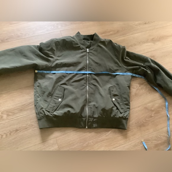 Military Style Flight Jacket - Khaki Green - Picture 3 of 4